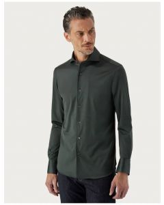 Grön Slim Bomullsjersey Skjorta