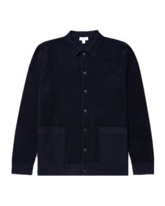 Navy Textured Cotton Jacket