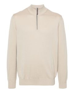 Beige Half-zip Bomullströja