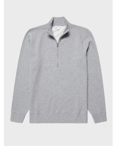 Grå melerad sweatshirt med halv zip.