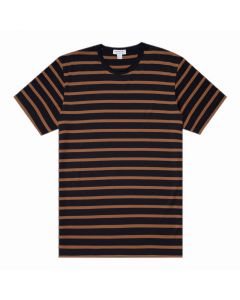 Blå Brun Randig Pima T-Shirt