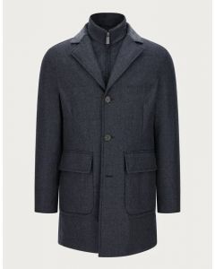 Grå Ull Cashmere Carcoat